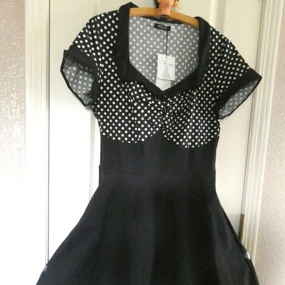 Retro Pinup Rockabilly Style Dress ACEVOG NWT Size Medium - Picture 5 of 9